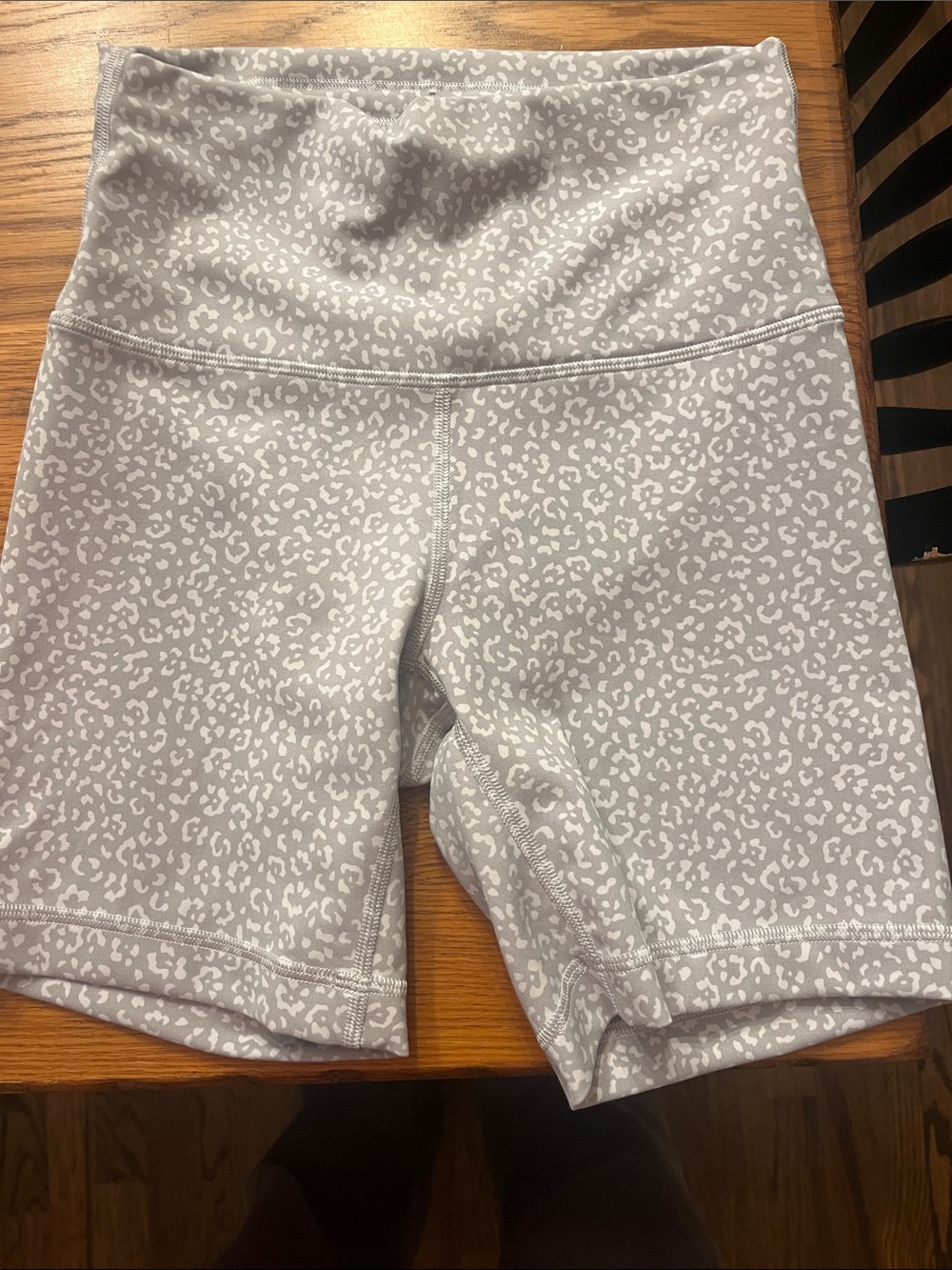 lululemon athletica Light Grey Leopard High-Rise Bike Shorts